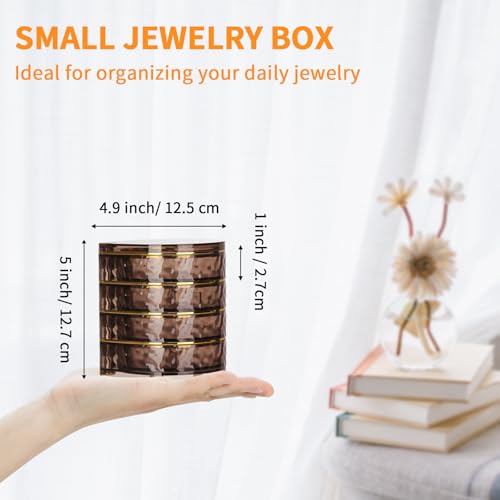 LETURE 4-Layers Rotatable Jewelry Organizer Storage Box, Clear Jewelry Holder Case for Ring Earring Necklaces Bracelets Ma...