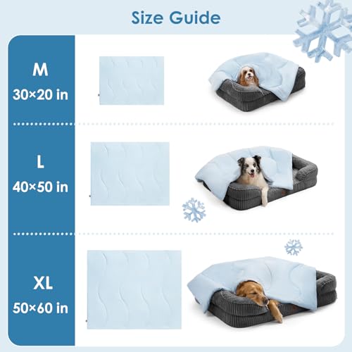 EHEYCIGA Premium Cooling Blankets for Dogs - Q-MAX>0.53, Dog Cooling Blanket Summer, Soft Dog Cooling Mat for Hot Weather,...