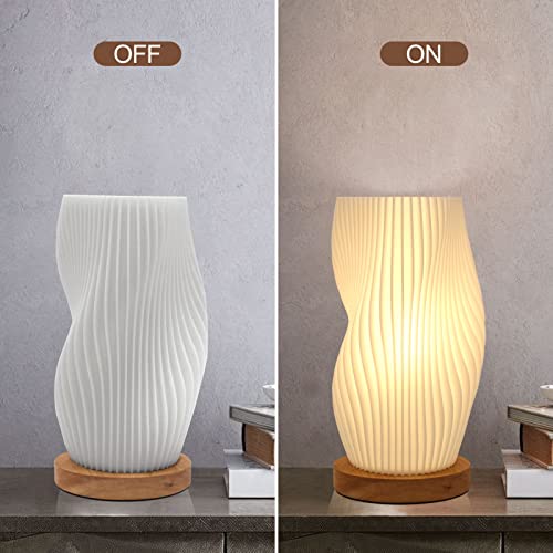 Zenply Novelty Small Table Lamp for Bedroom,Vintage Style Striped Small Night Light Lamp, Mini Bedside Lamp for Living Roo...