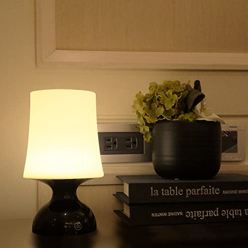 RiverLux LED Mood Light,Black and White Lamp,Nordic Style Table lamp,Minimalist Desk Lamp,Nursery Night Light,Battery Oper...