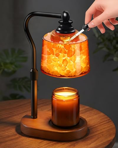 CaHomet 3-in-1 Candle Warmer Lamp with Timer Dimmable, Himalayan Salt Lamp & Passive Diffuser, Gifts for Women, House Warm...