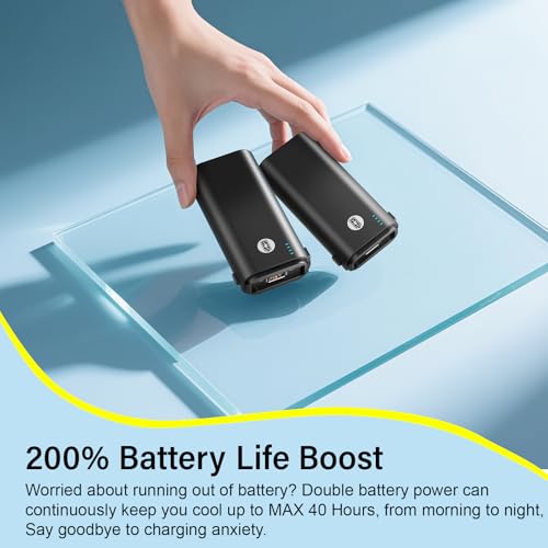 HandFan 10400mAh Powerful Handheld Fan, 40Hrs Long-Lasted Hand Fan Rechargeable, Mini Personal Fans Foldable, Heavy Duty B...