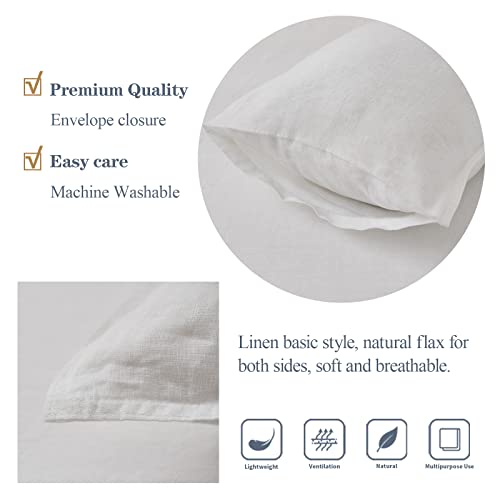 Simple&Opulence 100% Linen Lumbar Pillow Cover 12 x 20 Inches Set of 2 Rectangular Decorative Throw Cushion Cover for Couc...