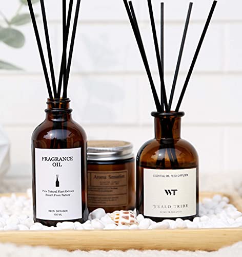 WEALD TRIBE Flower Reed Diffuser Set Eucalyptus & Lavender Scent For Bathroom Accessories Shelf Decor & Air Fresheners, St...
