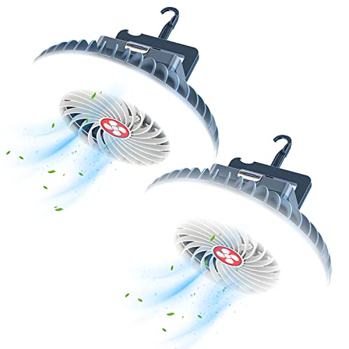 Portable Camping Fan with LED Lantern XTAUTO USB Rechargeable Waterproof Tent Fan with Hanging Hook Magnet Survival Kits f...