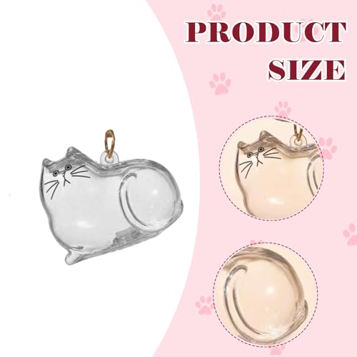 Cat Pet Keepsake Funeral Supplies: DIY Pet Fur Memory Capsule, Memorial Keychain for Cats, Transparent Transparent Materia...