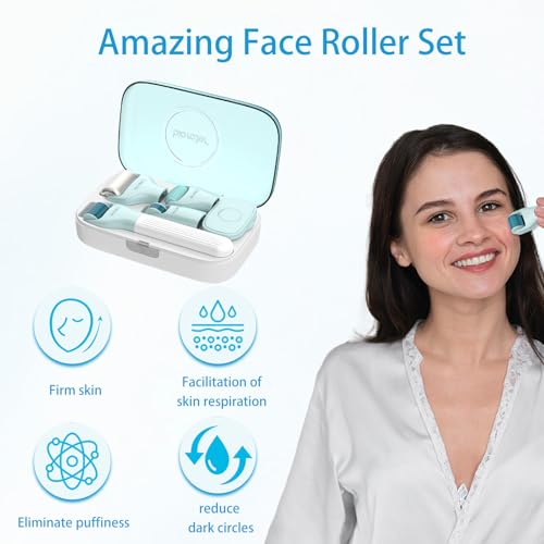 ANPODE 10 in 1 Derma Roller Kit for Face and Body-Face Roller&Face Brush，0.25mm Microneedling Pen MicroneedleRoller, Facia...
