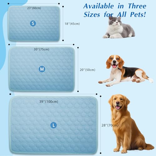 Cooling Mat for Small Dogs, Thick Breathable Dog Cooling Mat Q-MAX>0.45, Cooling Bed Chill Cool Fiber & Non-Slip Bottom Co...