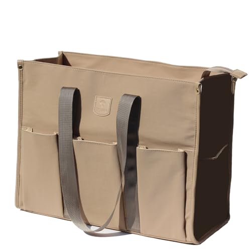 ESVAN Utility Tote Bag with Zip Top Waterproof Teacher Tote Bag for Teacher Work Women Beach