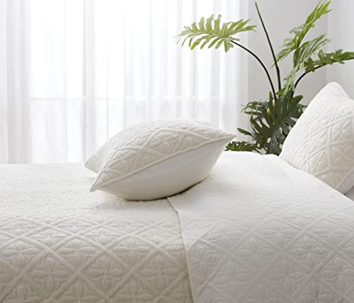 Chezmoi Collection Bethany 3-Piece Queen Sherpa Quilt Set - Floral Quilted Sherpa Blanket Reversible Washed Microfiber Lig...