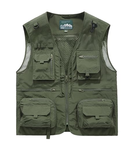 Acydar Men's Outdoor Fishing Work Safari Travel Photo Cargo Vest Outdoor Fishing Vest