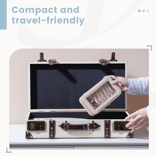 Lolalet 8 in 1 Travel Jewelry Case with Velvet Pouches, Clear Window Travel Jewelry Organizer Bags for Earrings, Bracelet...