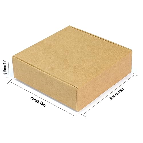 KMEOSCH Jewelry Gift Boxes, Kraft Paper Gifts Wrapping Box 3.15x3.15x2.5 inches Small Multi-purpose Accessories Packaging ...