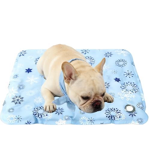 XCL Dog Cooling Mat Thicken Cooling Pad for Dog, Summer Dog Mat Foldable Washable, Endothermic& Waterproof, (QMAX>0.5), Br...