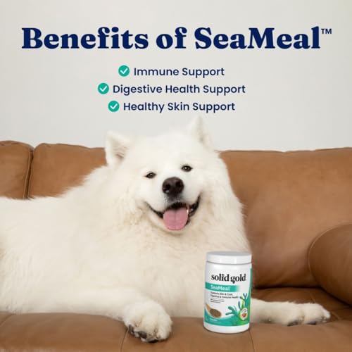 Solid Gold Cat & Dog Multivitamin Powder - Kelp Powder, Omega 3 & Vitamins for Dental, Digestive, Immune, Skin & Coat Heal...
