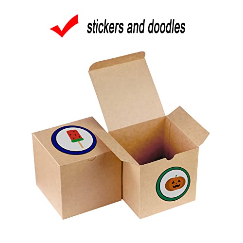 Xxcxpark 48 PCS Brown Gift Boxes 4x4x4 inches, Decorative Party Favor Gift Packaging Box with Lid for DIY Crafting, Cube, ...