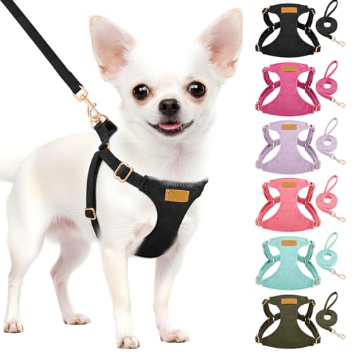 SlowTon Dog Harness Small Sized Dog - Soft XXS Dog Harness and Leash Set No Pull No Chock, Adjustable Lightweight Puppy Ha...