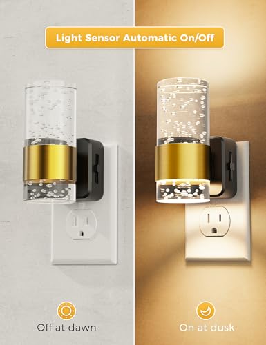 L LOHAS LED Night Light,Dimmable Night Lights Plug into Wall, 2 Pack Acrylic Nightlight with 0-100 LM Adjustable Brightnes...