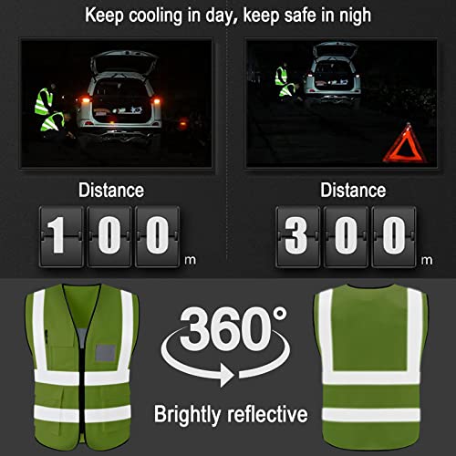 YITIAOYU Cooling Safety Vest with 20pcs Gel Ice Packs - Cooling Vest for Men Women Ice Reflective Cool Vest for Hot Weather
