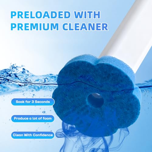 Disposable Toilet Bowl Wand Refills, Toilet Cleaning Refills, Disinfecting Scrubbing Pads,60 Count Disposable Toilet Brush...