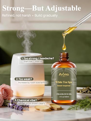 White Tea Spa — A Hotel-Inspired Diffuser Oil, Hotel Diffuser Oil for Diffuser for Home Fragrance Oil for Ultrasonic and W...
