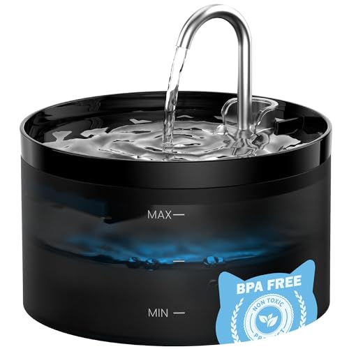 Cat Water Fountain: Dog Bowl Fountains - Automatic Pet Dispenser - Dogs Drinking Waterer Bowls Indoor - Auto Watering Dish...