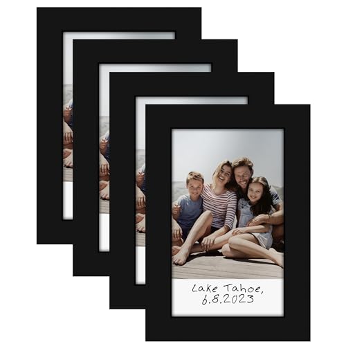 Americanflat 2x3 Picture Frame - Set of 4 - Use as 2x3 Frame for Instant-Print Photos - Black Mini Picture Frames for Tabl...