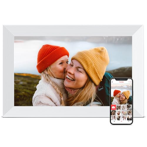 Digital Picture Frame, 10.1 inch Frameo Digital Frame WiFi, 1280 * 800 IPS HD Touchscreen, 32GB Storage, Instant Share Pic...