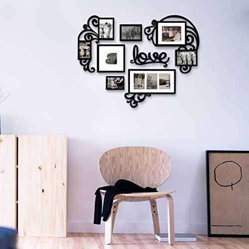 HELLO LAURA-Picture Frame Collage Large Wall Hanging Photo Frames Elegant Heart Collage Frame Gifts for Family Friends 4x6...