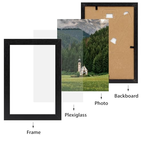 HORLIMER 8.5 x 11 Picture Frame Set of 12, Black Photo Frames 8.5 by 11 for Certificate Diploma Document, Wall Hanging or ...