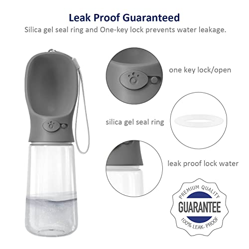 WePet Portable Dog Water Bottle with Food Container, 19 OZ + 6 OZ, Leak Proof Puppy Water Dispenser with Drinking Feeder f...