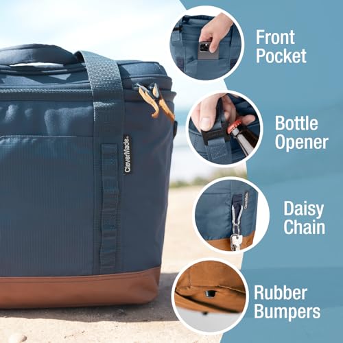 CleverMade Pacifica Collapsible Cooler Bag – Medium Portable Cooler Bag for Travel, Foldable Insulated Cooler for Beach, P...