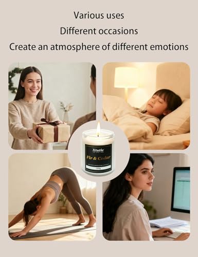 Xtutic Scented Soy Candles Sets, 7oz in White Frosted Jar - 200-Hour Burn Time, Aromatherapy Candle for Home Decor, Cozy G...