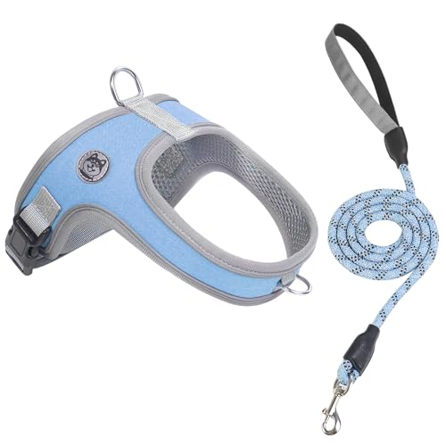 Dog Harness and Leash Set, No Pull Saddle Style Pet Harness, Breathable Mesh Adjustable Reflective Dog Vest for Dogs and C...