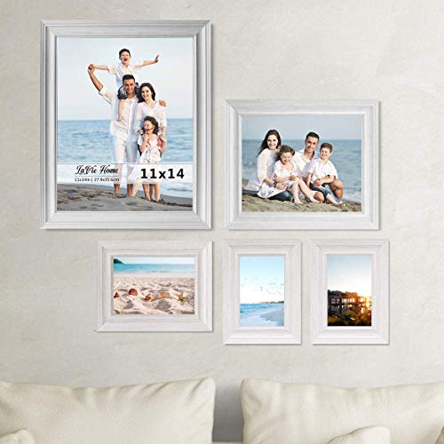 LaVie Home 11x14 Picture Frames (1 Pack, Distressed White) Rustic Single Photo Frame with Plexiglass for Wall Mount Displa...