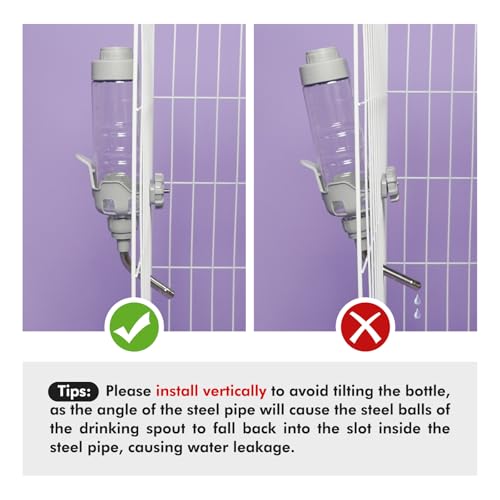 Vannon Rabbit Water Bottle for Cage, Top Fill 34oz Bunny Water Bottle No Drip Automatic Water Dispenser for Dog, Rabbit, G...