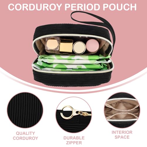 SIDESUGAR Corduroy Period Pouch Small Discreet Period Bag Sanitary Napkin Storage Bag Cute Menstrual Pad Pouch Tampon Bag ...