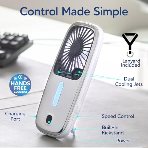 Arctic Air Pocket Small Portable Fan, Powerful, Personal Air Cooler with 3 Adjustable Speeds, 12-Hour Battery Life, Hand F...