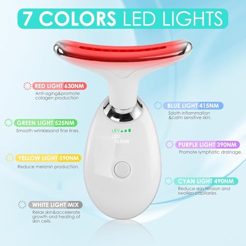 Facial Massager Face and Neck, Face 𝖲 culpting Wand Tool with 7 Color - Birthday, Christmas, Mothers Day, Valentines Day ...
