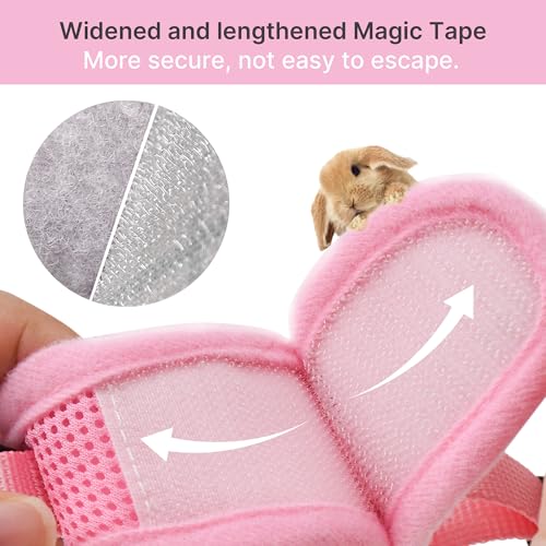 AIITLE Adjustable Rabbit and Leash Set - Lightweight & Portable, Padded Vest with Magic Tape Design, Indoor/Outdoor Use (T...