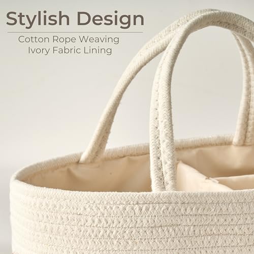 Kodomoore Diaper Caddy Organizer, Empty Gift Basket for Newborn Essentials, Baby Storage Basket, Stylish Gift Bag for Baby...