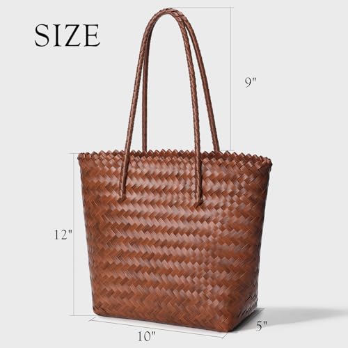 Tavaleu Straw Beach Bags for Women, Tote Handbag Shoulder Bag for Women, Beach Straw Purse Buckets Summer Fashion Hobo Bags