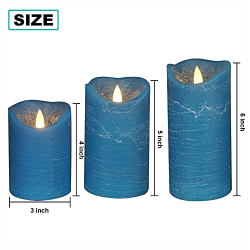 iZAN 3 Pack Real Wax Flameless Candles Battery Operated LED Pillar Flickering Realistic Electric Candle Gift Sets with Rem...