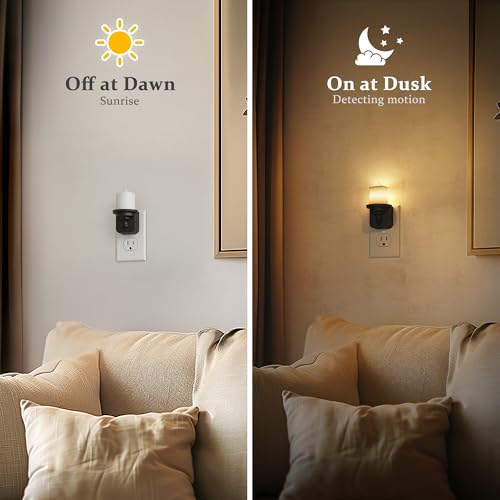 JandCase Flameless Candle Night Light, 2 Pack Night Lights Plug into Wall, 3000K Soft White, 0-100LM Dimmable Nightlight, ...