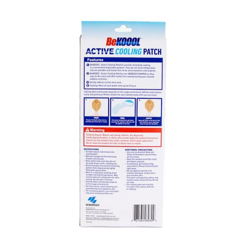 BeKOOOL Active Cooling Patch 4 Count for Cooling Relief During mild to moderately strenuous Activities