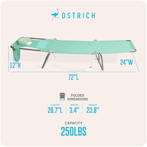Ostrich the Ladies Comfort Lounger with Chest Support, Foldable and Portable Reclining Outdoor Patio Beach Lawn Camping Po...