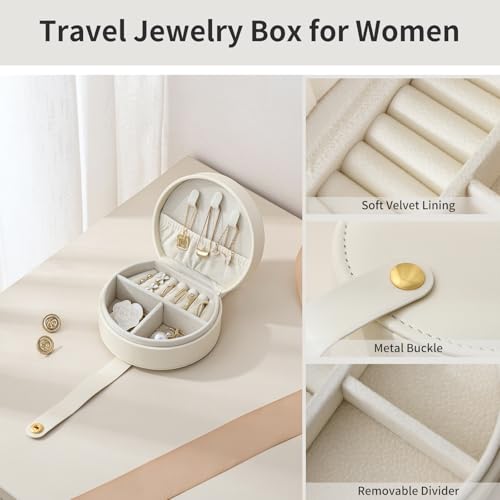 CASEGRACE Small Travel Jewelry Case, Portable Jewelry Organizer Box for Necklace Rings Earrings, Travel Essentials Jewelry...