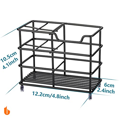 Urbanstrive 304 Stainless Steel Bathroom Toothbrush Holder Toothpaste Holder Stand Bathroom Accessories Organizer (Black, ...