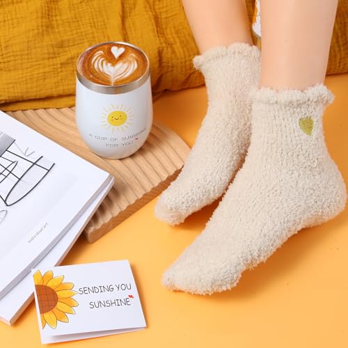 Sunflower Gifts Baskets for Women-7 Pcs Unique Birthday Gift for Sister, Fun Get Well Basket after Surgery for Female, Sel...