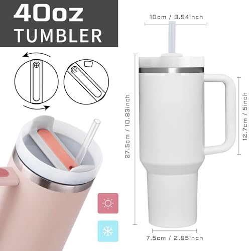 40 OZ Kitty Cat Tumbler with Handle.Kitty Cat Lover Cup Gift.40 OZ Unique Birthday Christmas Kitty Cat Tumblers Gifts for ...